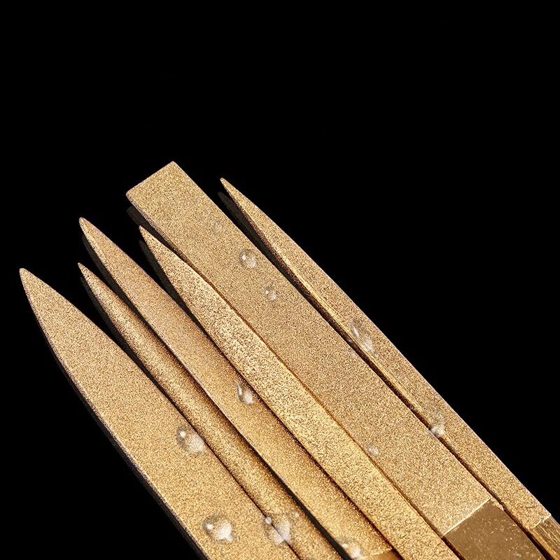 Citop 10pcs/set Mini Rasp Wood Carving Diamond Coated Needle Files Ti Plated Great for Filing &amp; Cutting Hand File Tools