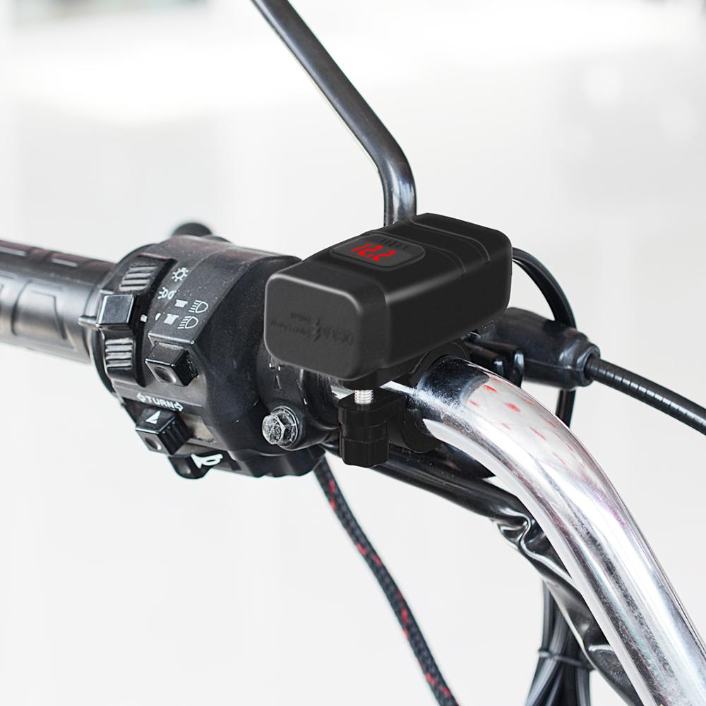 Wupp 12v sea to usb adapter med voltmeter motorcykel switch snabbkoppling med vattentät dubbel  qc3.0 usb snabbladdare
