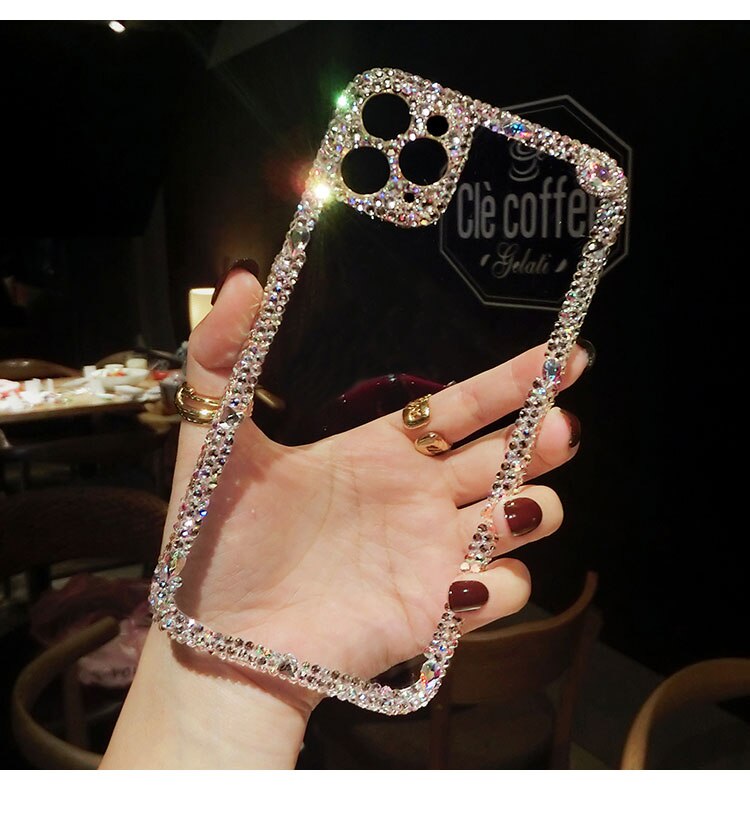 Luksusowa moda Bling kryształ górski klejnot diament miękki futerał na telefon dla jabłko iPhone 12 12zawodowiec MAX mini 11 11zawodowiec 11zawodowiec max brokat aparat: iphone12 pro