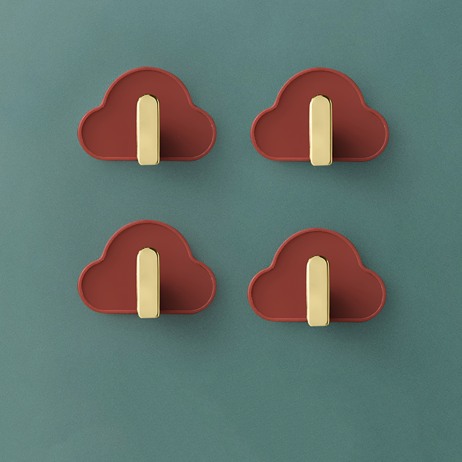 4 pezzi appendiabiti da parete in stile nordico nuvola a forma di L autoadesivi borse per vestiti chiavi appendiabiti gancio per decorazione da parete senza perforazione: Grigio chiaro