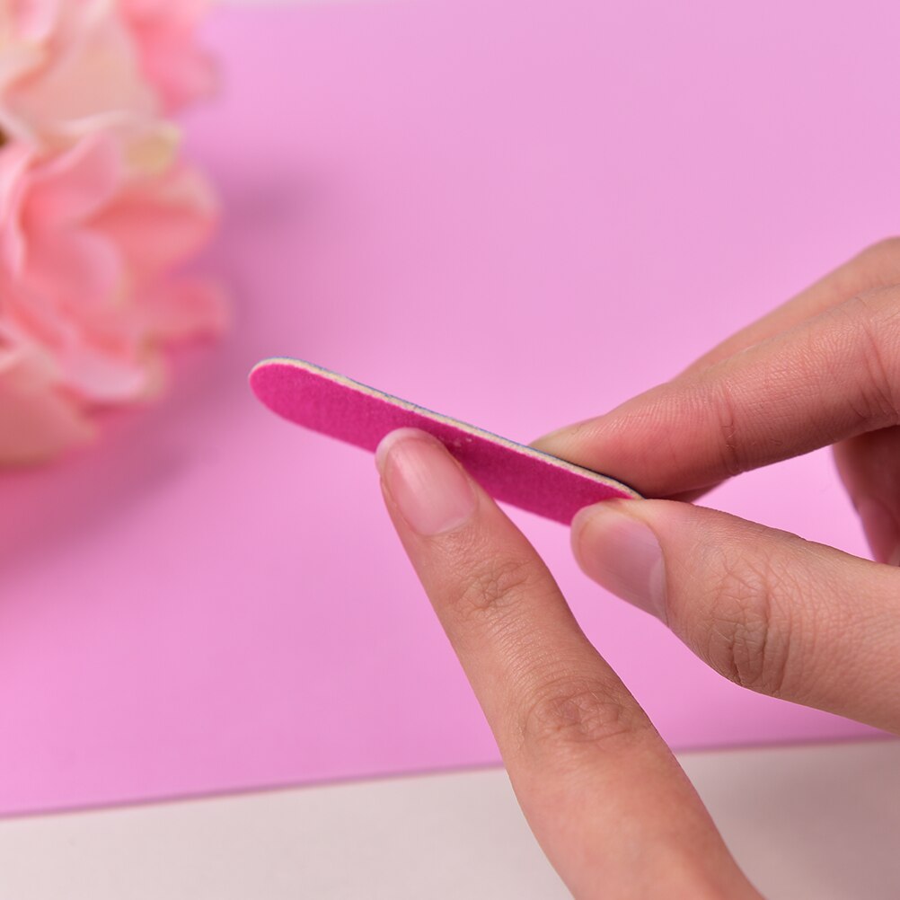 100 Pcs 5cm Disposable Mini Nail Files Artificial Nail Sandpaper Cuticle Remover Buffers Slim Crescent Grit Callus Nail Art Tool