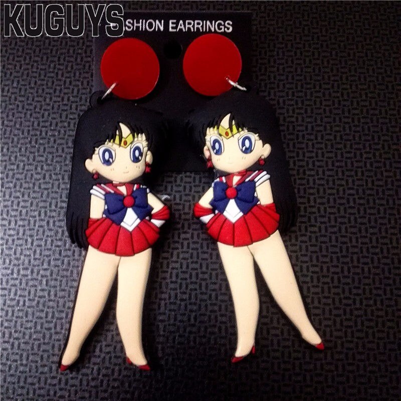KUGUYS Hyperbole Jewelry 5 Style Beautiful Fairy Earrings for Womens Pendientes Acrylic Brincos Cute Large Earring: 4
