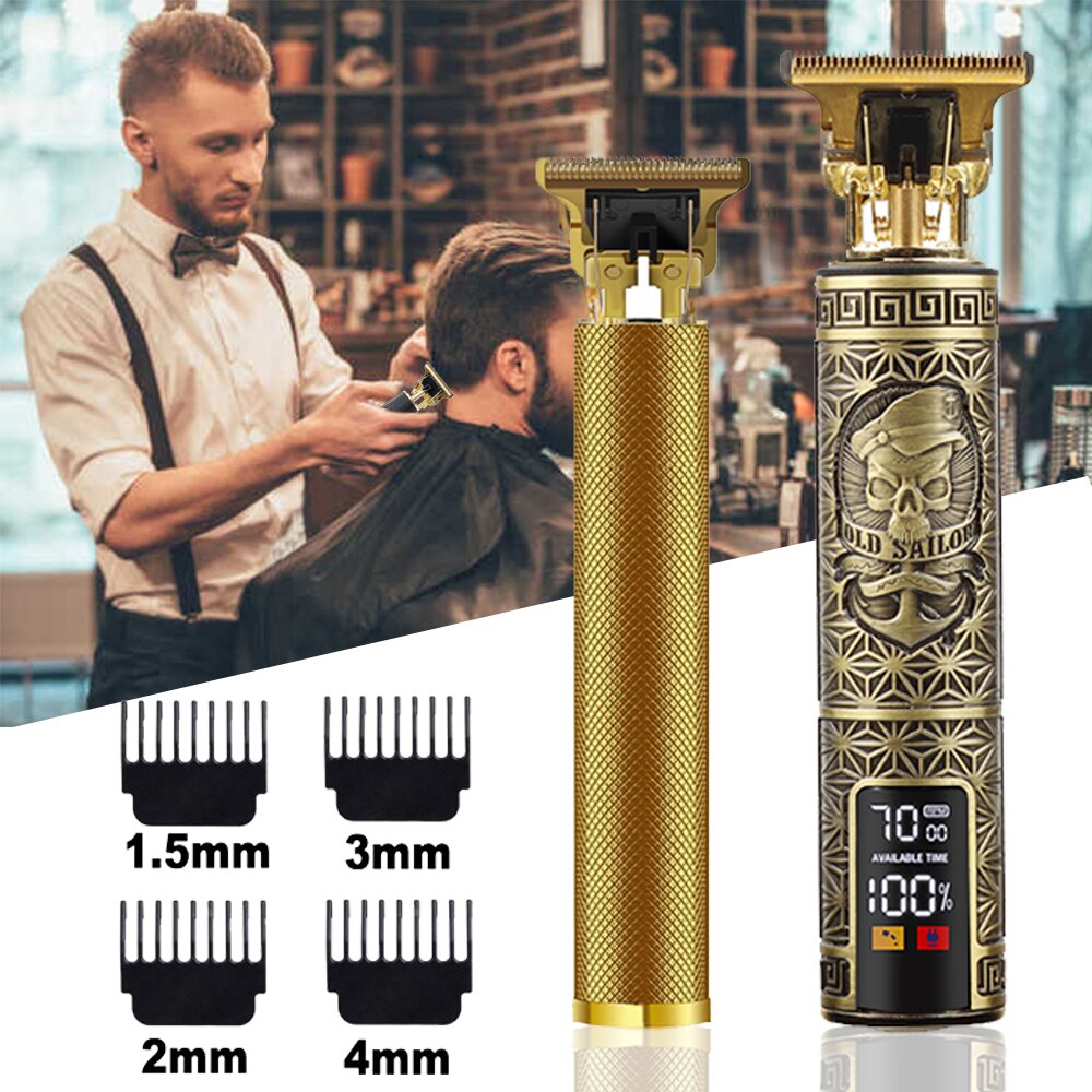 Elektrische Bald Head Tondeuse Trimmer Voor Mannen Oplaadbare Maaier Kapper Scheren Machine Vintage Kapsel Cutter Cordless