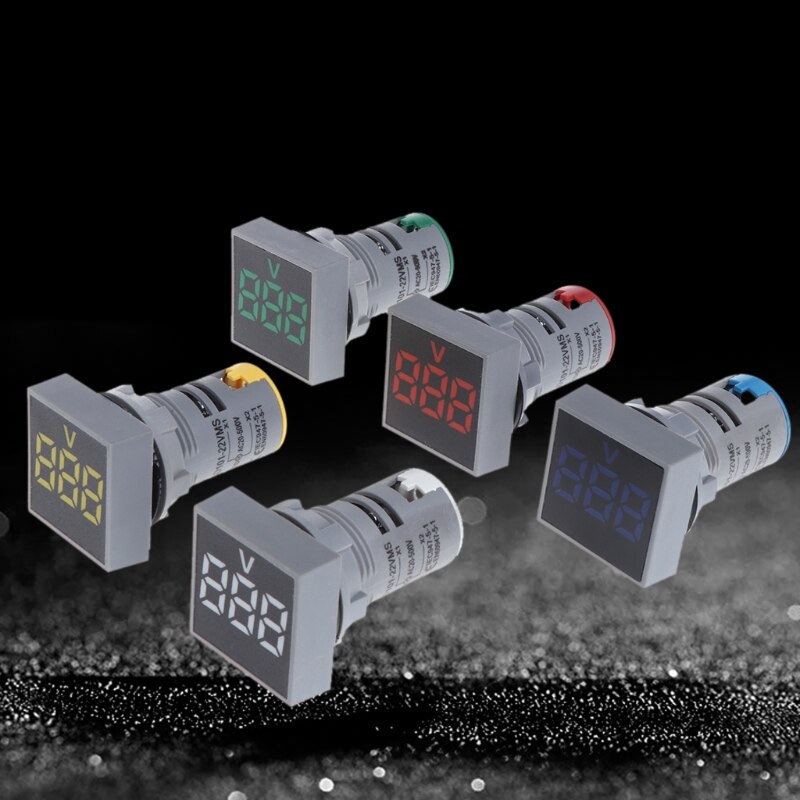 22MM AC 12-500V voltímetro panel cuadrado LED Digital medidor de voltaje indicador de luz