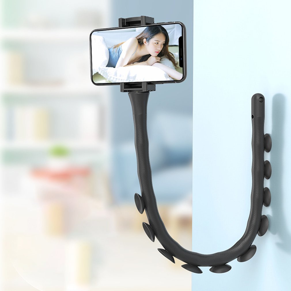 Soporte de pared para teléfono móvil oruga, soporte Flexible con ventosa para bicicleta de escritorio,: Azul cielo