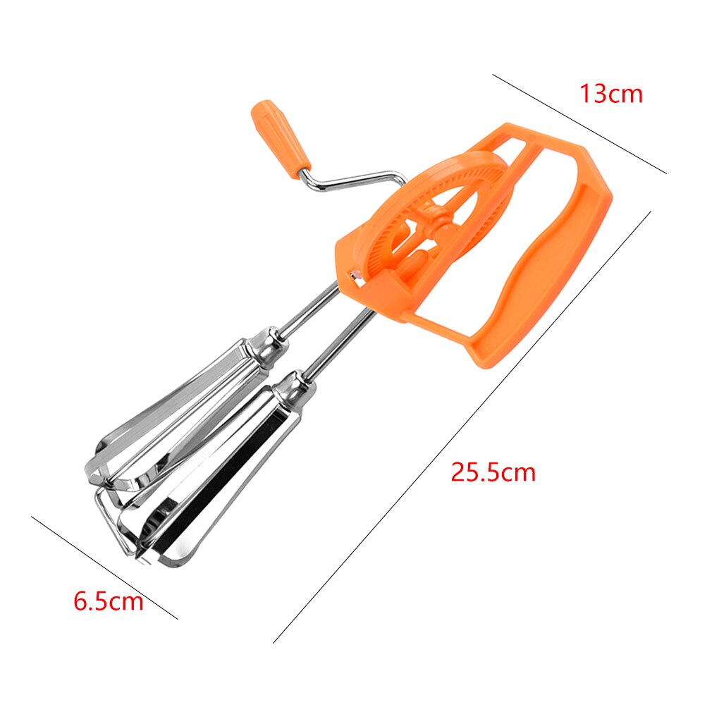 Hand Crank Egg Beater Stainless Steel Rotary Hand Whisk Manual Egg Mixer Kitchen Cooking Tool