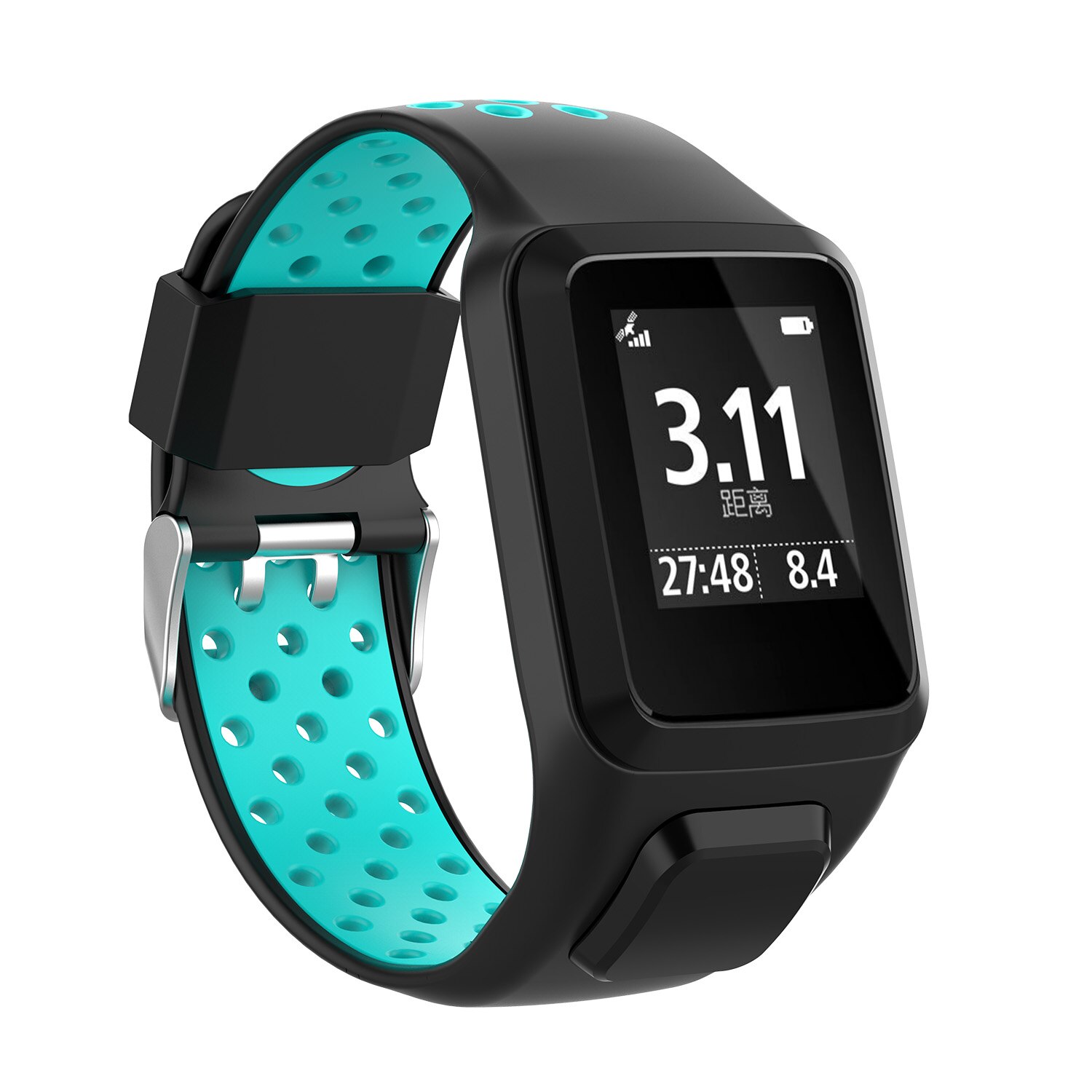 Wrist Band Strap For TomTom 2 3 Runner Spark Music Adventurer Tom Tom Golfer 2 Replacement Bracelet Silicon Belt Watch: xyst-black blue