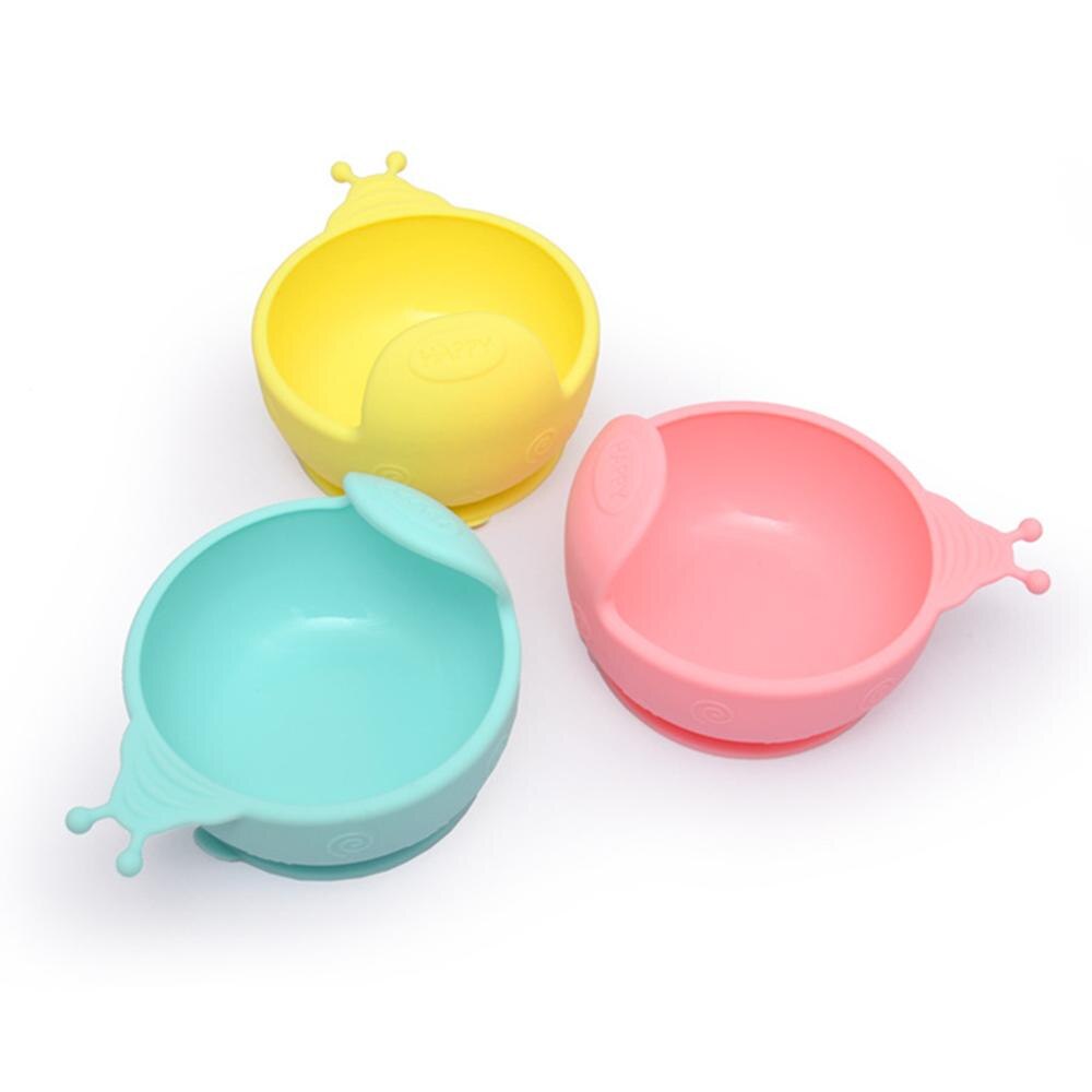 Tazón de silicona con forma de caracol para bebé, vajilla de alimentación de aprendizaje resistente al deslizamiento, Plato/bandeja para niños, vajilla con ventosa para bebé