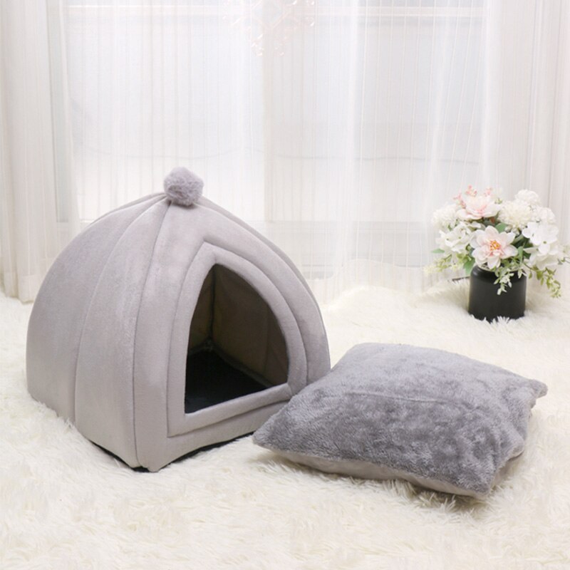 Panier pour animaux domestiques, panier, niche chaude d'hiver, pour chiens et chiots, tapis de couchage amovible, produit pour animaux de compagnie