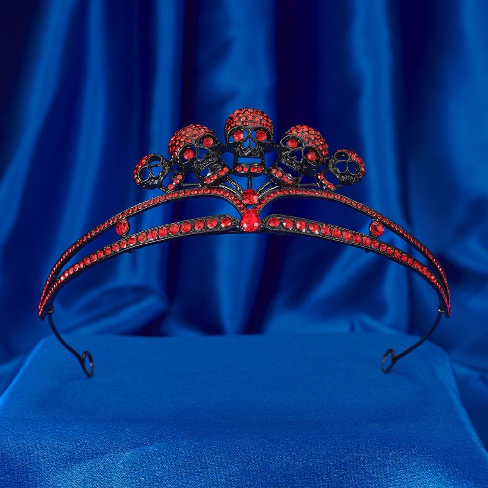 Couronne de Tête de Mort Gothique en Plastique pour ixd'Halloween, Bandeau de Sauna, Sorcière, Noir, Mascotte, Pièce, Décorations, Dame: Imitation plaquée rhodium