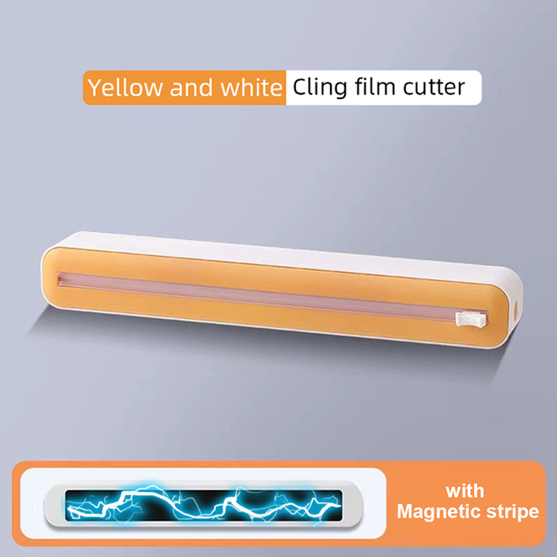 Dispensador magnético de Film para alimentos, caja de almacenamiento con cortador, papel de aluminio, cortador de Film elástico, accesorios de cocina, novedad: Borgoña