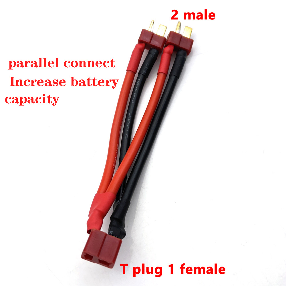 2 Way 3 Way Battery Adapter Cable Y-shaped Harness Connector XT60 XT90 Series Line T Head XT60 Parallel Line Connectors/wiring: Rose Red