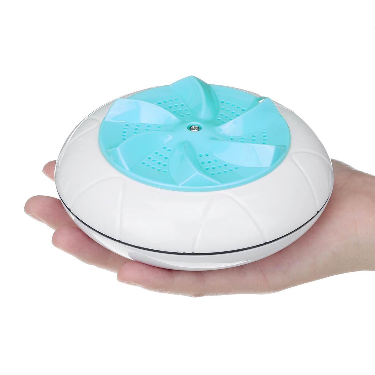 Mini Washing Machine Portable Personal Rotating Ultrasonic Turbines Washer USB Convenient Laundry for Travel Home Business Trip: Sky Blue