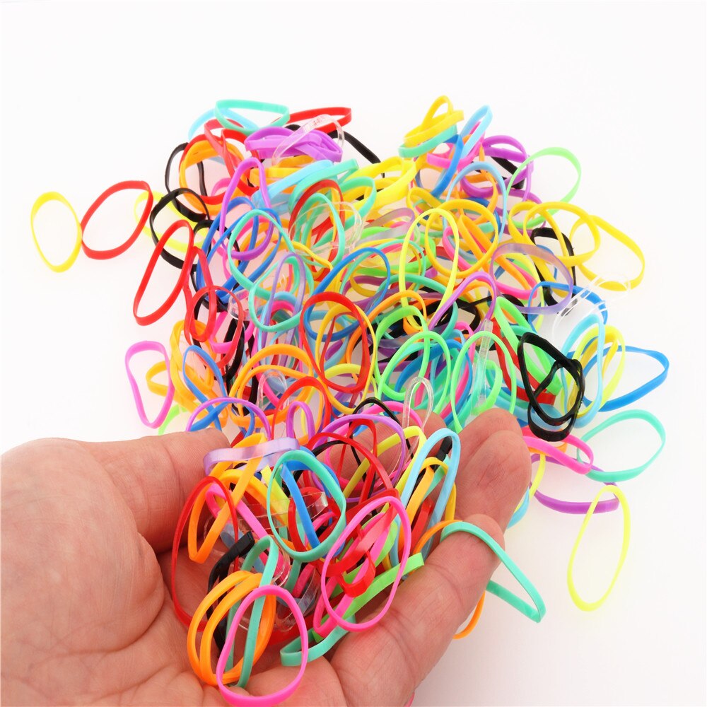 901 Pink Rubber Band Elastic Rope Women Girls child Tie Hair Styling Tools Students School Supplies