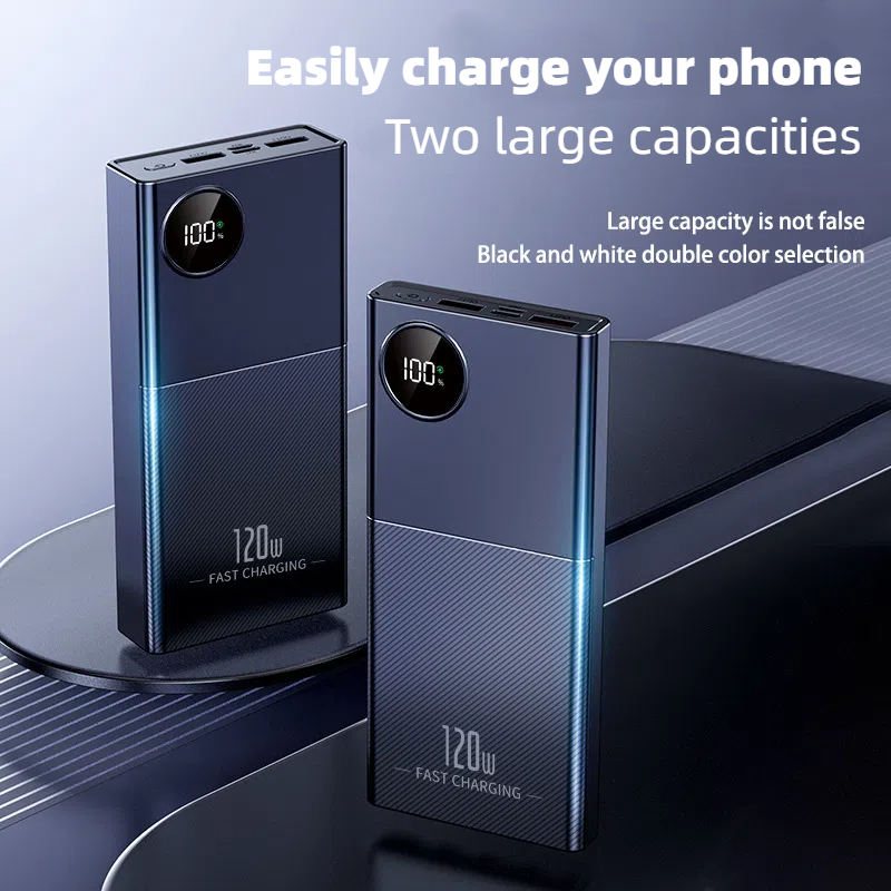 ONEPLUS 200000mAh Power Bank 120W Super Fast Charge Portable Charger Built in Cables LED Digital Display For iPhone Xiaomi IOS