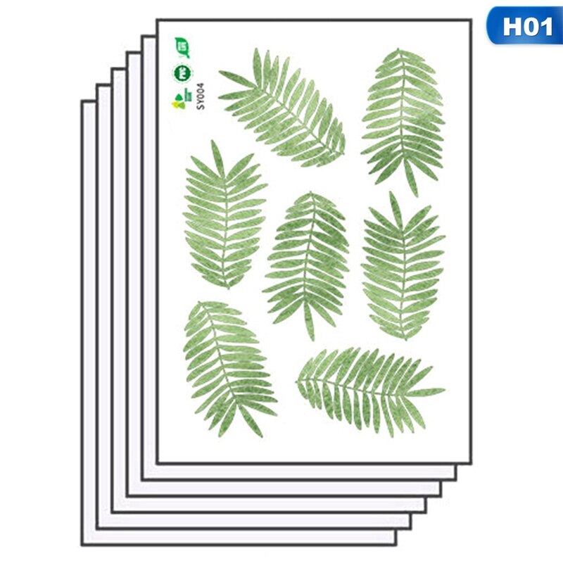 Tropical Rainforest Plant Wall Sticker Green Leaf Wall Stickers Home Children's Room Interior Wall Stickers Decor Supplies: H01
