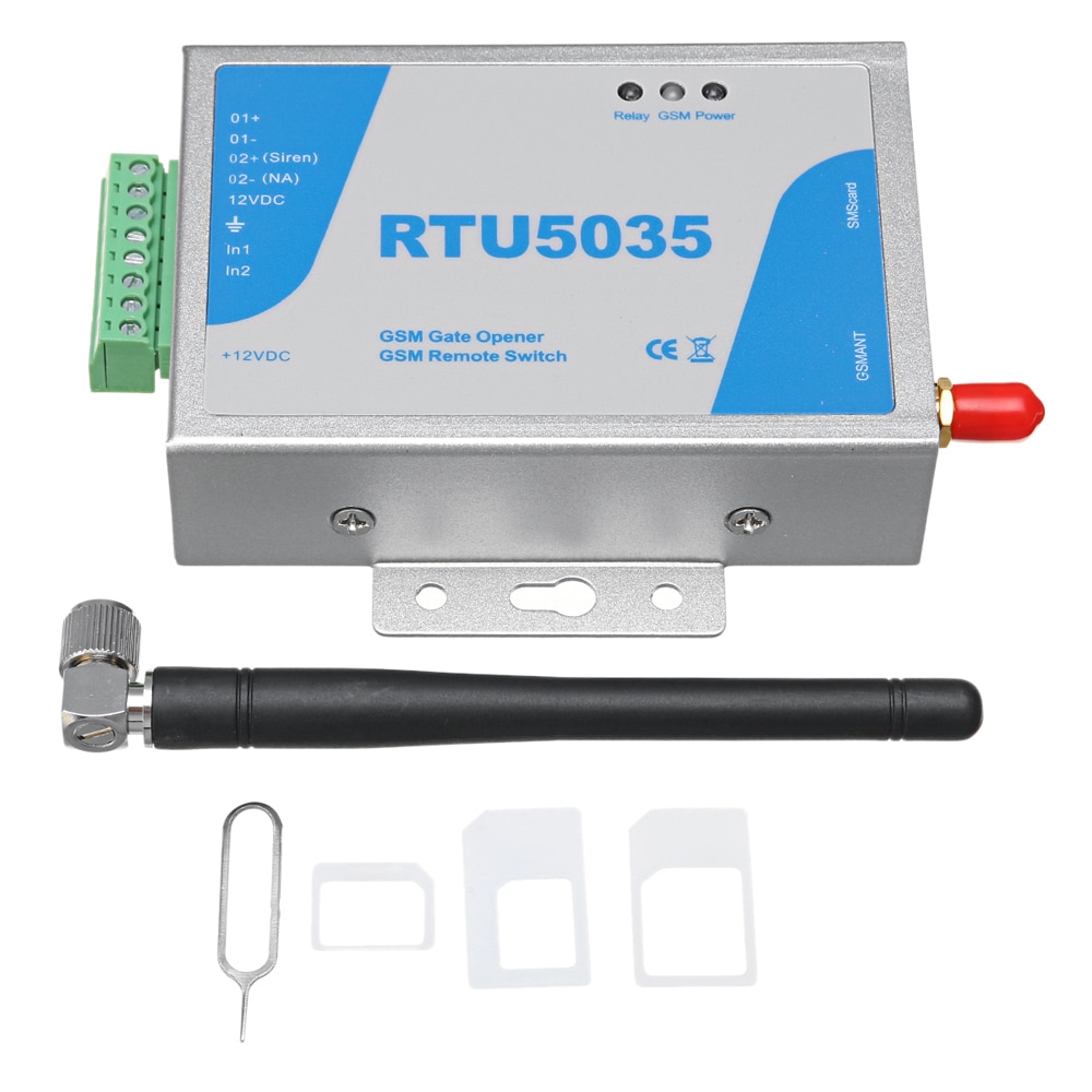 Rtu 5035 gsm Port-åpner relébryter ringe fjernkontroll telefon risting kontroll døråpner til hjemme sikre systemer