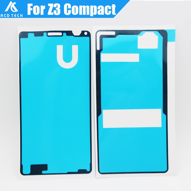 DowerMe 5set/lot Full Set sticker For Sony Xperia Z3 Compact Z3mini M55W Front Lcd Sticker Back Battery Cover Adhesive