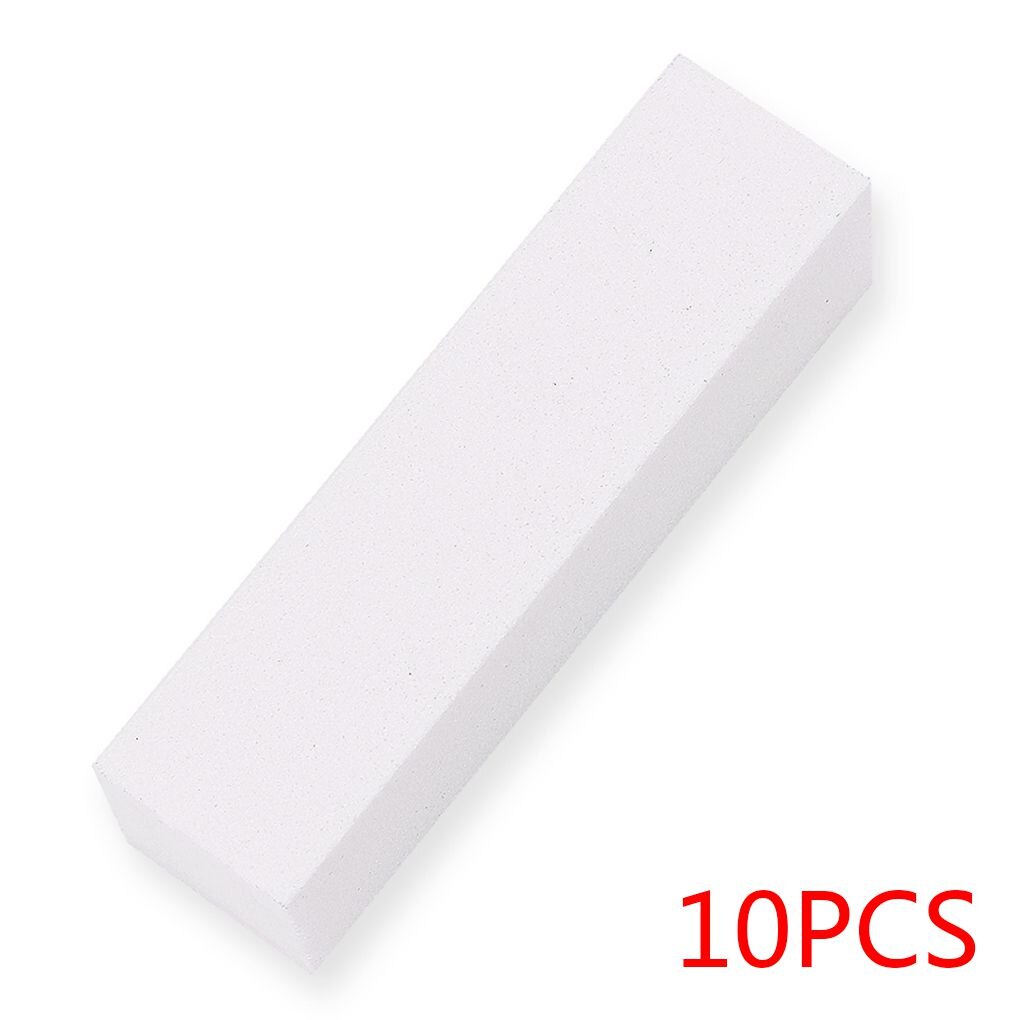 5Pcs/10Pcs Duurzaam Spons Nagelvijl Schuren Buffer Blok Polijsten Pedicure Manicure Nail Art Tool: 10PCS White