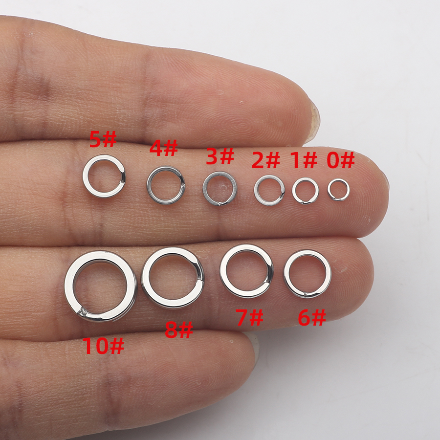 50 stuks Vissen Split Ringen voor CrankHard Aas Zilver Roestvrij Staal 0 # -10 # Accessoires voor visconnectoren