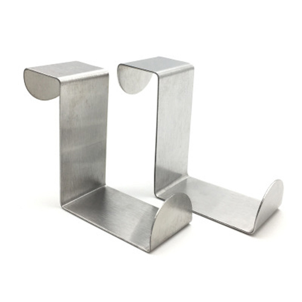 6PCS Stainless Steel Door Hooks Over Cabinet Drawer Room Door Hook Kitchen Bathroom Hanger Hook Coat Clothes Hook: Default Title