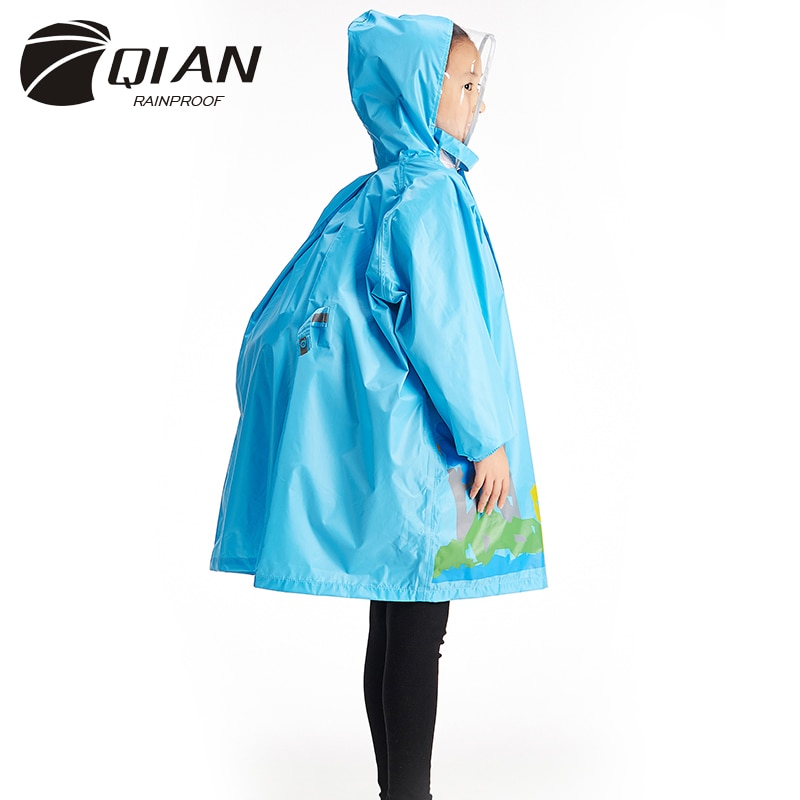 Qian Regendicht Ondoordringbare Milieuvriendelijke Kinderen Regenjas Gezonde Kids Regenkleding Licht Gewicht Regenkleding Poncho Mouwen Regen Jas