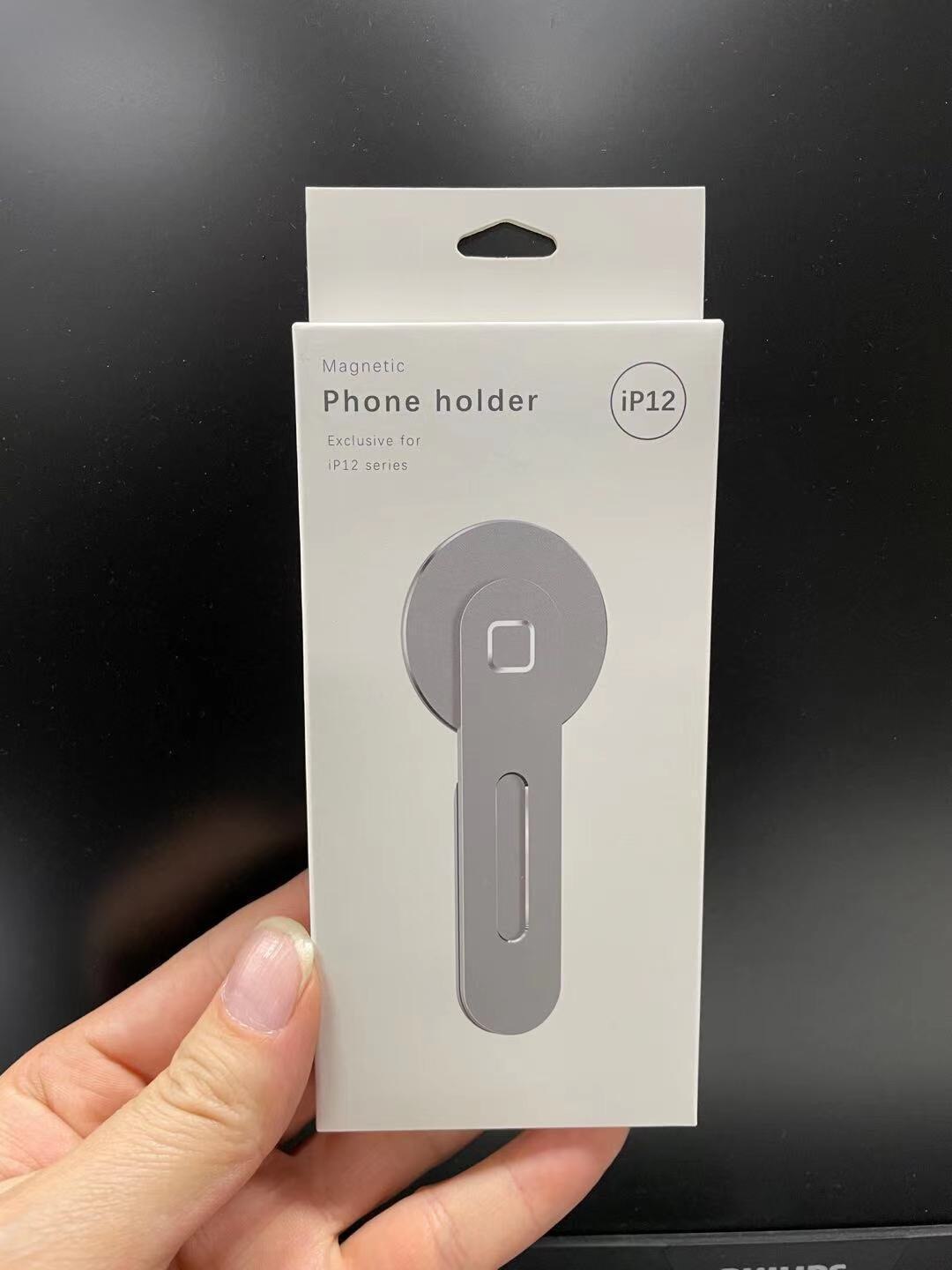 Laptop CellPhone Mount For IPhone 12 Series, Collapsible Metal Paste Base Office Monitor Magnetic Holder Adapt To Magsafe