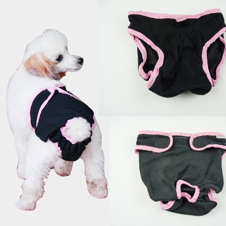 Pet suka spodnie zmywalny pies Diper kobiece pies fizjologiczne szorty koty bielizna zaopatrzenie dla zwierząt domowych: Black / XL chest 60-80 cm
