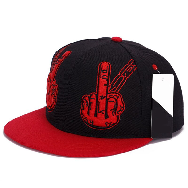 Langfinger gest baseball kasket forår skygge hip hop hat rebound kasketter personlighed mænd kvinder snapback hatte: Rød sort