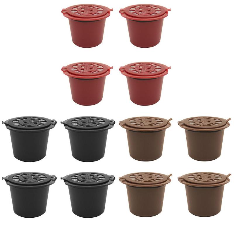 Filtre Capsule de café réutilisable | 4 pièces, Compatible avec la Machine à café Nespresso, alimentaire, plastique et acier inoxydable 304 matériau