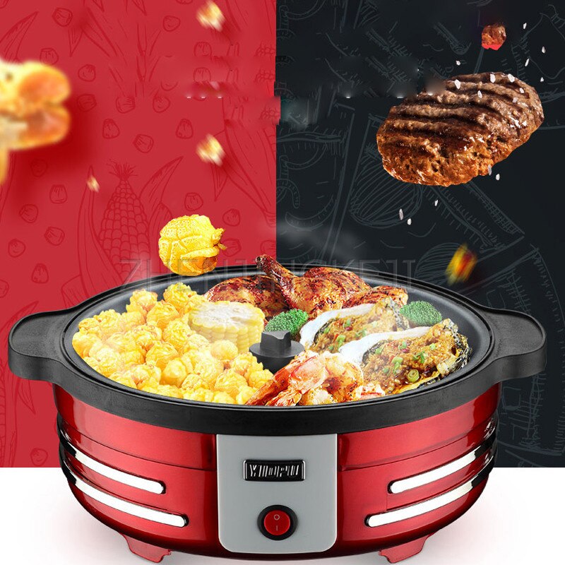 Popcorn Machine Home Use Small Fully Automatic Large Capacity 5L Popcorn Machine DIY Ball 220V/850W Popcorn Maker Making Tools
