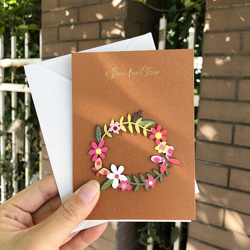 5 stk. takkekort korea universal kort brevpapir kuvert forretning brugerdefineret lykønskningskort fødselsdagskort