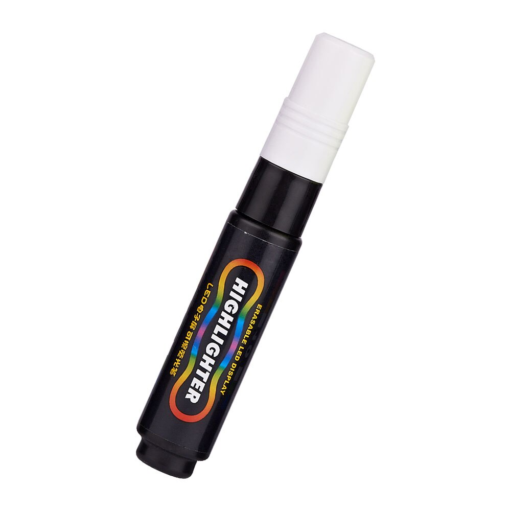 BAOKE LED electronic screen, erasable highlighter pen, poster, advertising pen, flat head color fluorescent plate pen, Mark pen: 1pcs white