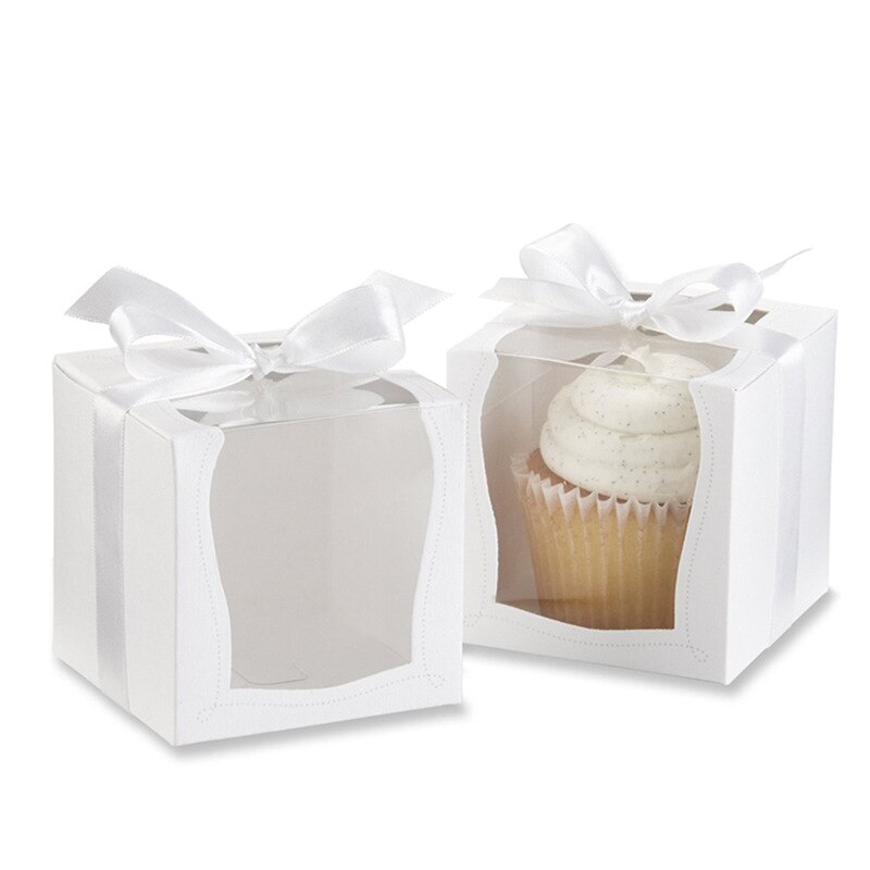 Vindue kage boks blår muffin enkelt cupcake boks fest bryllup favor kasser papir boks og emballage beholdere leverandør: Kak -02