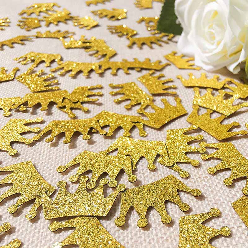 Glitter krone bord konfetti ballonkage cupcake fødselsdagsfest baby shower køn afslører bryllup prinsesse prins dekoration: Ca. 200 stk