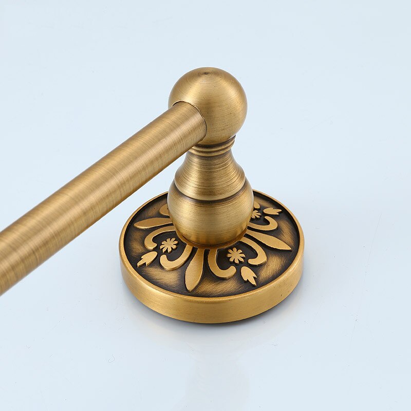 Conjunto de accesorios de baño antiguo de bronce tallado, accesorios de baño, estante de almacenamiento, toallero, porta pañuelos, cepillo de baño
