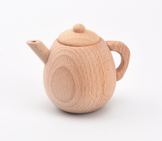 1-6 Years Old Wooden Unpainted Play House Kitchen Cooking Toy Teapot Teacup Red Wine Glass: 5.5X7