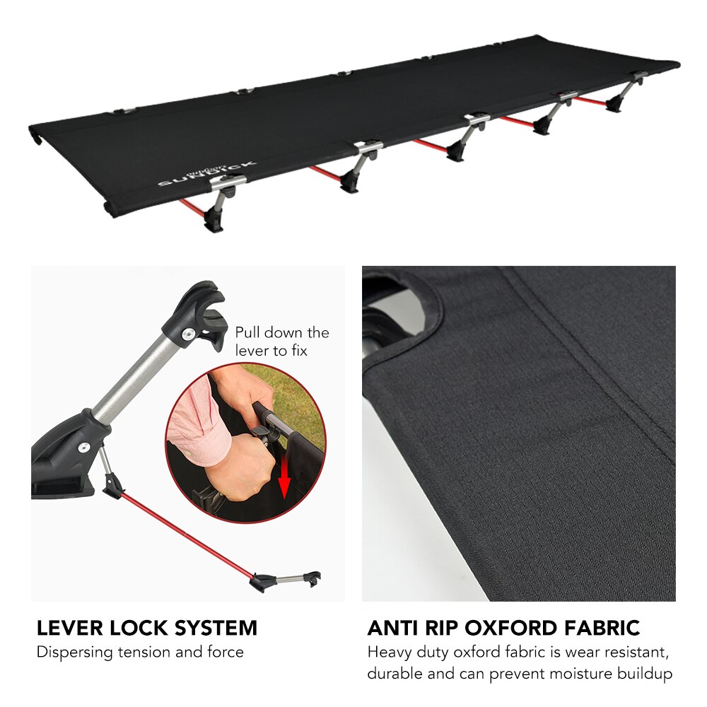 Portable Folding Camping Cot Single Person Outdoor Foldable Bed for Sleeping 330lb Hiking Backpacking Picnic Camping Cot Bed Mat