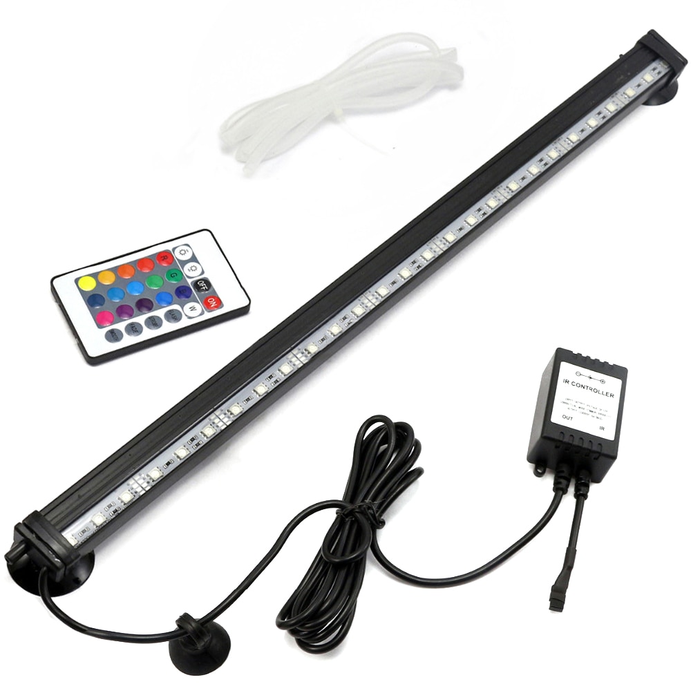 Aquarium Licht Led 16-51 Cm 5050 Rgb Waterdichte Afstandsbediening Lamp Aquarium Fish Tank Onderwater Dompelpompen Licht D30