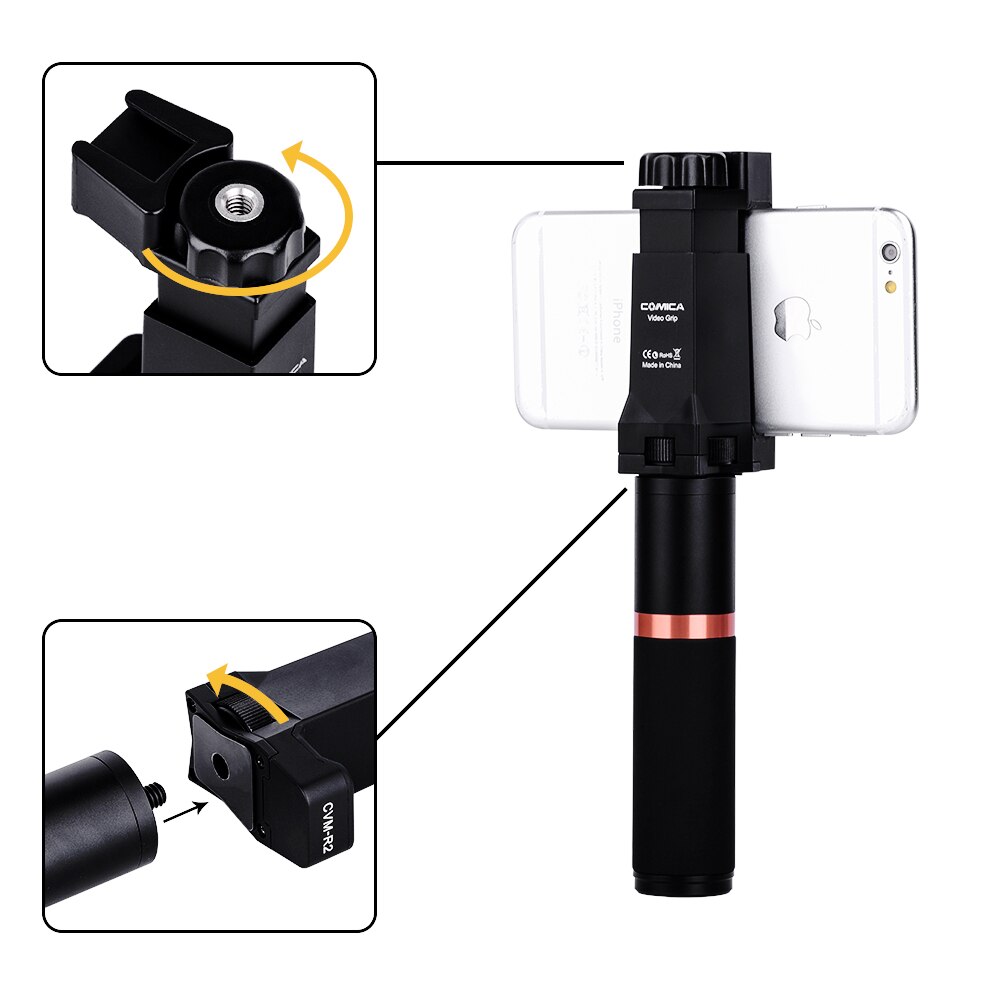 Comica CVM-R3 CVM-R2 Smartphone Video Rig Hand Grip Handle Stabilizer Kit for iPhone X 8 7 6s Plus for Samsung Huawei