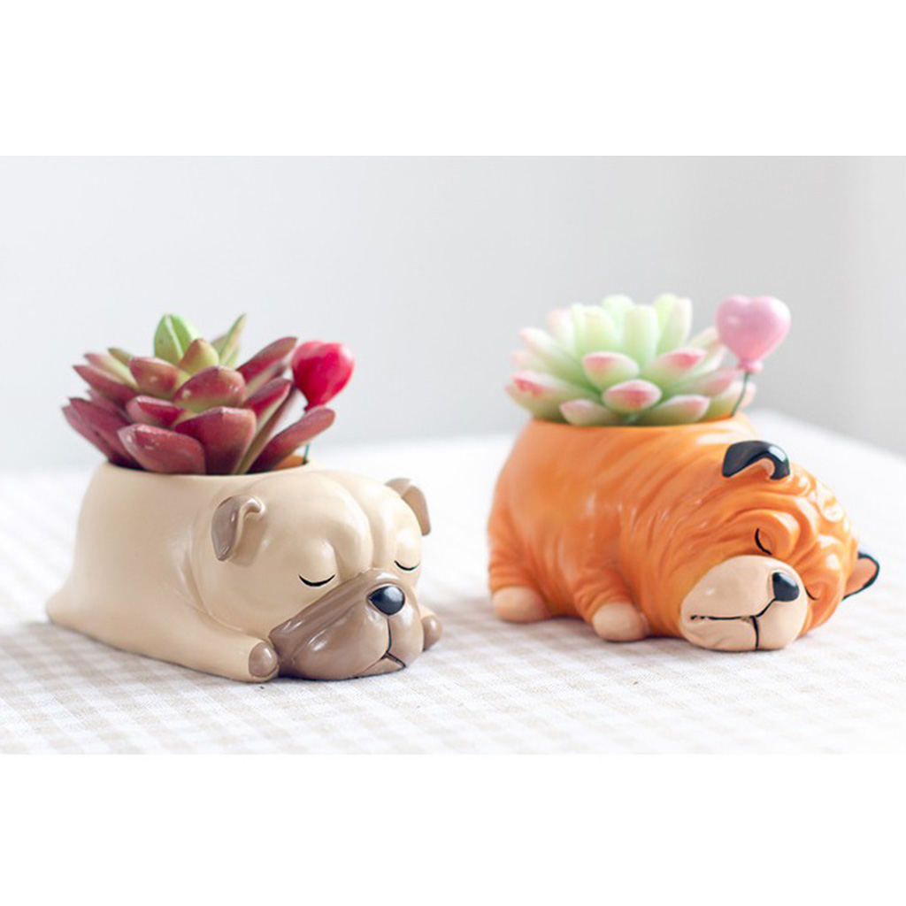 Maceta para resina para suculentas perro Mini maceta Escritorio de balcón Mini maceta flor bonsái jardinera Decoración