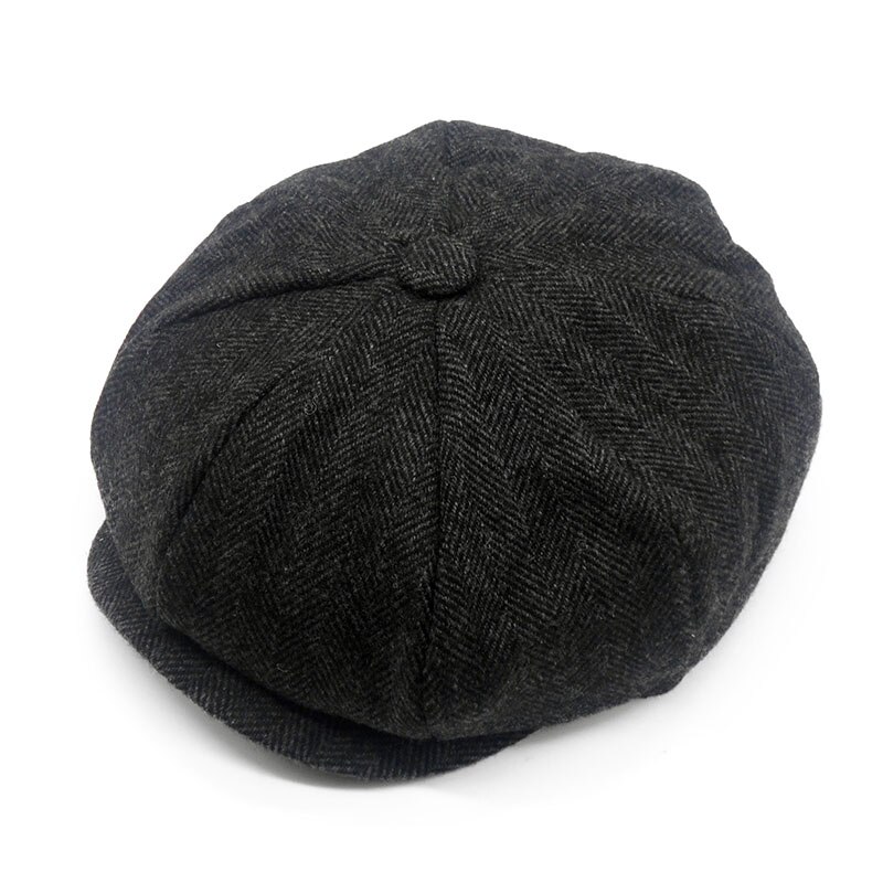 Boina con patrones de espiguilla Para hombre y mujer, gorros planos informales, estilo Retro, octogonal, Para vendedor de periódicos