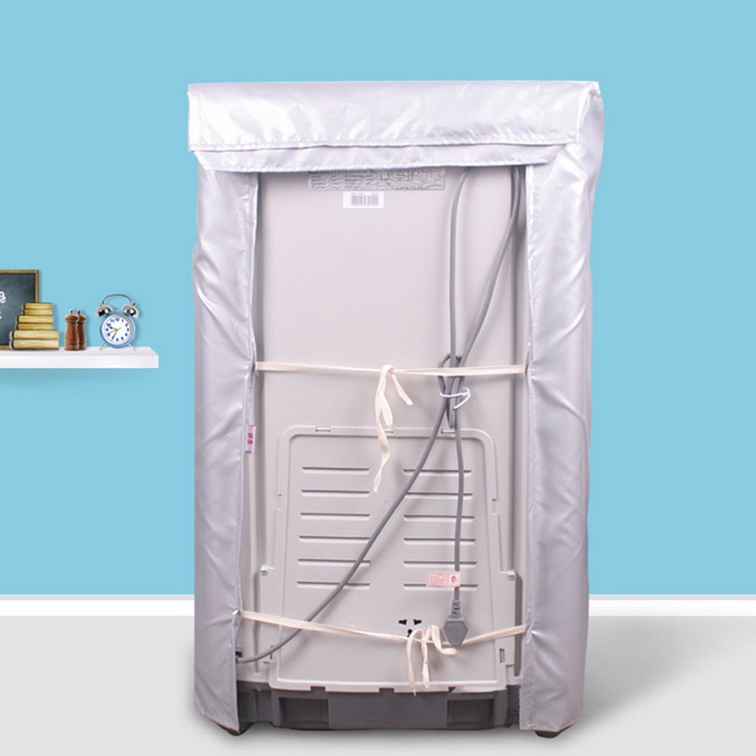 Hjem vandtæt materiale top loading vaskemaskine tørretumbler vaskemaskine anti-støvdæksel beskytter med stof lynlås