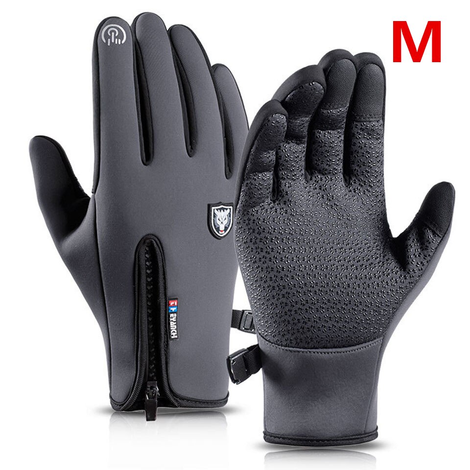 Xiaomi-guantes de invierno térmicos y cálidos para hombre y mujer, resistentes al viento, para deportes al aire libre, ciclismo, guante de pantalla táctil de dedo completo: Grey M