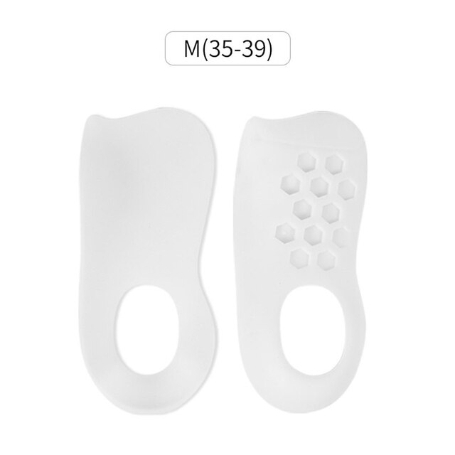 1Pair Flat Foot Orthopedic Insole Plantar Fascia Arch Support Collapse Orthosis Foot protection Outdoor Tool: White-M