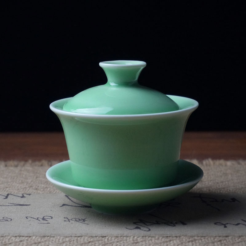 [storhet] longquan celadon porslin gaiwan kina tekoppar knastrig glasyr tekanna drinkware 150ml: F