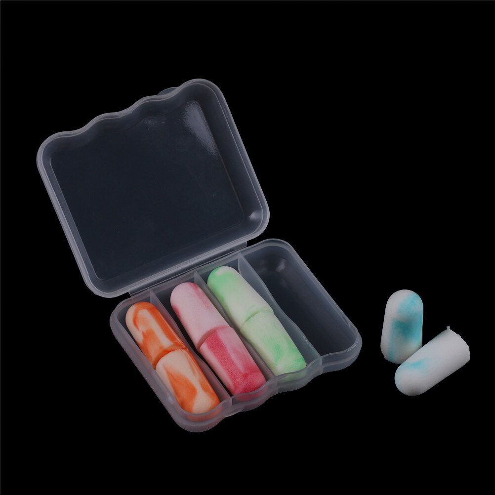 1 Pairs Travel Sleep Noise Preventie Oordopjes Ruisonderdrukking Voor Reizen Slapen Soft Foam Oordoppen Toilettas Kits