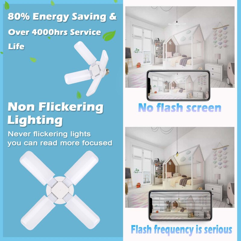 Lámparas de techo ajustables, luz LED para garaje, Deformable, luz de Interior para garaje, lámpara para Taller, luces LED de fábrica