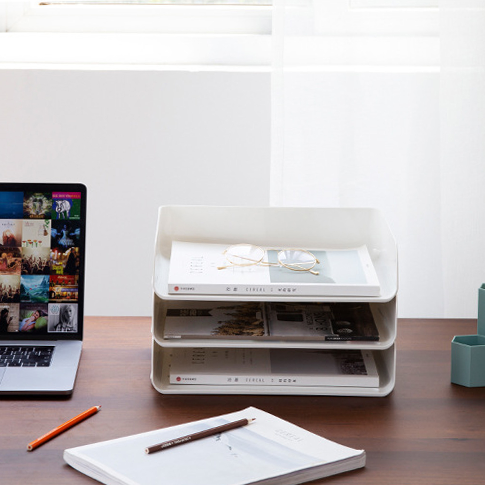 Home Office Desktop Organizer Stapelbaar Opbergdoos Lade Tijdschriften Document Bestandsmap Opslag Lade Telefoon Pen Container Doos