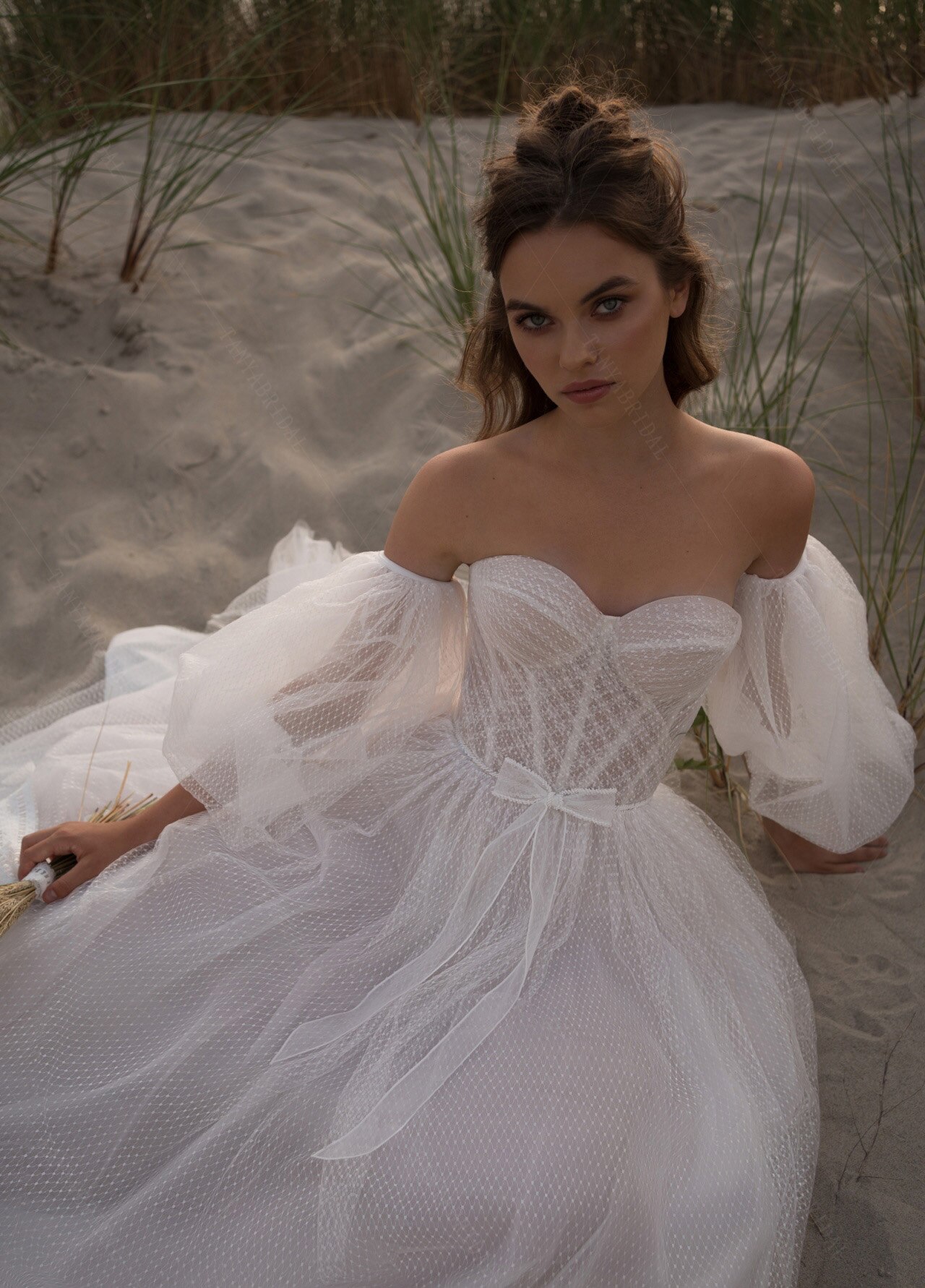 Punkt Tüll Puff Ärmeln einstellen Abnehmbare Boho Cahrming Hochzeit Zubehör Ärmel Finger handschuhe DG082
